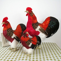 仿真雞家禽標本靜態模型公雞超市造景擺件攝影道具大中小號花公雞