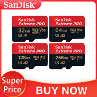 Sandisk Extreme PRO Card 64GB 128GB 256GB A2 Class 10 UHS-I U3 Max Speed Reading 170MB/s V30 32GB A1 Micro SD Card Memory Card