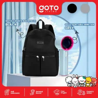 [Goto Paket Bundling 2 In 1] Kipas Angin Mini Portable High Speed + Tas Ransel Wanita Korea GREY