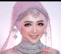 Slayer Akad Termurah veil pengantin mutiara motif baru Panjang 150 cm X 125 cm dengan taburan mutiar