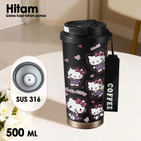 Tumbler Cangkir Termos Hello Kitty kucing perhiasan hati seru BPA-Free Stainless SUS 316 tahan panas