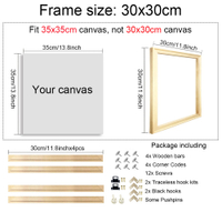 FC60x90 50x70 40x60 Natural Wooden Picture Frame For Wall Canvas Frame Diamond Painting Frame Pictur