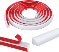 moonoom 118 inch Flexible Quarter Round Molding 1/2" Self-Adhesive Trim Molding Waterproof Wall Quar