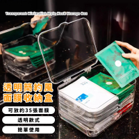 【小物收收】透明簡約風面膜收納盒(衛浴 抽屜式 防塵 化妝盒 壓克力盒 方盒 置物盒)