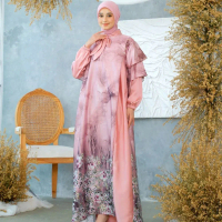 Gamis Wanita Terbaru Qanita | Dress Muslim Premium Motif Bunga Busui Friendly 100 Ribuan