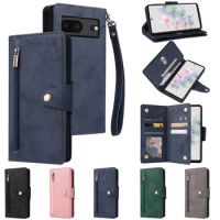 Pixel 7 PRO Pixel6 PRO 6A Flip Zipper Leather Case Luxury Skin Wallet Cover For Google Pixel 4 5 4A 5A XL 6 7 PRO Phone Bags