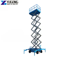 4-15m Mobile Hydraulic Electric Scissor Lift Table Lift Scissor Electric Cargo Lift Platform Wheel Aerial Scissor Work Platform