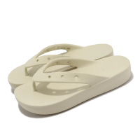 【Crocs】涼拖鞋 Classic Platform Flip 女鞋 骨白色 厚底 人字拖 夾腳拖 經典 卡駱馳(2077142Y2)