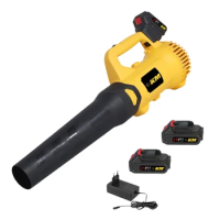 Cordless Leaf Blower 21V Electric Leaf Blower Cordless with (2) 2.0Ah Battery and Fast Charger 400CFM Variable Speed &amp; Turbo Mo