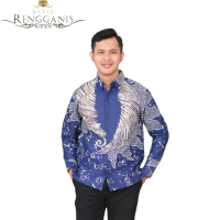 kemeja katun batik solo motif daun kelapa cinta terbaru dan terlaris lapis furing Baju Pria Kain Tan
