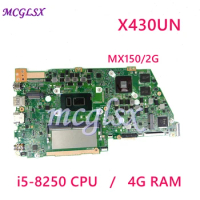 X430UN Mainboard i5-8250CPU 4GB RAM MX150/2G For Asus VivoBook S14 S430 S430u X430u A430U S4300U Notebook Motherboard Used
