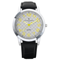Valentino Coupeau 范倫鐵諾 古柏 時光倒流系列腕錶(白面/黃字/皮帶)