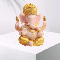 Ganesha Figurine Elephant God Buddha Home Living Room Office Mandir Diwali Table Feng Shui Deco Sculpture Also for Car Dashboard