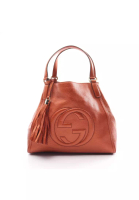 Gucci Pre-loved Gucci Soho Cellarius Interlocking G Handbag tote bag leather bronze metallic