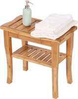 竹制浴室凳家用置物收納凳加厚方形凳子臥室客廳洗澡換鞋小凳