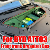 For BYD ATTO3 EV 2023 Car Front Trunk Organizer Box Left Rudder Engine Room Storage Box Storage Large Capacity Atto3 Accessory