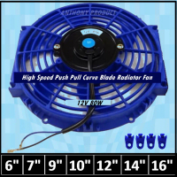 High Speed Universal Radiator Fan (high spec) suitable for automotive motorbike and more , black blu