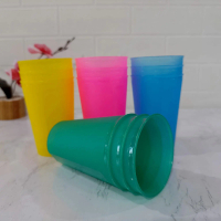 TERMURAH!! 12 PCS/6 PCS GELAS PLASTIK ALASKA KH WARNA - WARNI / Gelas Minum / Gelas Harian BY MEGA C