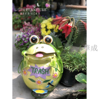 園藝の出口戶外創意青蛙垃圾桶別墅園林庭院花園陽臺實用裝飾品擺件