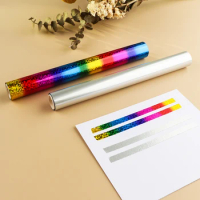 5mx19.3cm Colorful / Matte Silver Toner Reactive Foil for Laser Printer Laminator Hot Stamping Holographic Foils for Card Craft