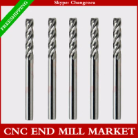 4mm*17mm,10pcs,CNC machine solid carbide end mill,woodworking insert end milling cutter,4 Flutes end mill,PVC,MDF,Acrylic Cutter