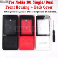 HKFASTEL 301 Housing For Nokia 301 Single Dual SIM Card Mobile Phone Cover ( No keypad ) jelly Soft TPU Protection Case + Tool