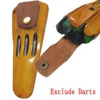 Portable High-grade Wooden Darts Storage Box without Removing Darts Flights Shafts Wood Darts Belt Holder Cover for Soft Hard