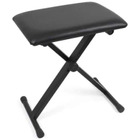 Piano Bench Keyboard Bench Height Adjustable Foldable X-Style Padded Stool Chair Seat Cushion With Anti-Slip Rubber