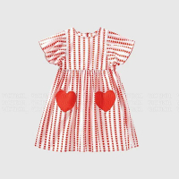 Girls' dress, French-style children's clothing, summer short-sleeved sweet princess dress for girls,