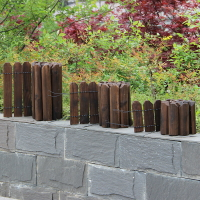 木樁連木柵欄圍欄木籬笆花園半圓木護欄實木碳化防腐圣誕活動裝飾