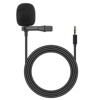 Portable 1.5m Lavalier Mini Microphone Condenser Clip-on Lapel Mic Wired 3.5mm USB Type C Microfon For Phone for Mac Laptops pc