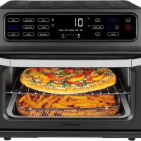 Chefman Toast-Air Touch Air Fryer Toaster Oven Combo, 4-In-1 Black Convection Oven Countertop, Cook a 10-In Pizza, 4 Slices