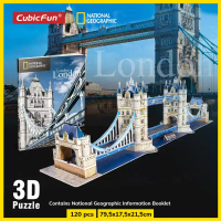 จิ๊กซอว์ 3 มิติ เมืองท่องเที่ยว ลอนดอน Tower bridge London National geographic DS0978 Cubicfun คําแน