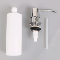 300ml Kitchen Sink Soap Dispenser Dispenser Detergent Liquid Soap Lotion Dispensers Hand Press Type Stainless Steel Head