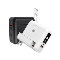 【麥守基】10000mAh 多功能無線充電行動電源 22.5W快充行動電源 MCK-SPB001(自帶雙線/無線充電/可拆充電器)