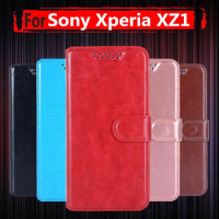 Flip Case For Sony Xperia XZ1 Cover Retro Luxury PU Leather Wallet Case For Sony Xperia XZ1 G8341 G8342 5.2" Capa