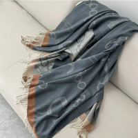 Luxury 100% Cashmere Blanket Shawl With Tissue Sofa Throw Warm Trip Cover Bed Cover Home Decoration Hotel Office Nap Blanket
