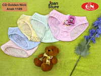 CD GoldenNick 1189 (6pcs 12pcs) Celana Dalam Anak Perempuan/Cewek Golden Nick CD 1189 Katun Sablon K