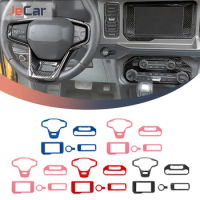 JeCar For Ford Bronco 2021 Up Gear Steering Wheel Decor Start Button Cover Console GPS Frame Sticker Kit Interior Accessories