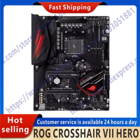 Used AM4 Motherboard ROG CROSSHAIR VII HERO DDR4 Ryzen 9 3900 5900 Cpus AMD X470 DDR4 64GB PCI-E 3.0 M.2 USB3.1 ATX Motherboard