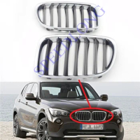 2 Pcs/Pair Front upper hood kindey grille grill chrome for BMW X1 Series E84 2010-2012