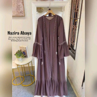 Nazira abaya bahan ceruty Dress wanita muslimah Gamis baju midi muslim gaun lebaran oneset hijab sat