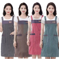 Cotton Apron Kitchen H-Type Strap Design Denim Apron Unisex With Front Pocket Chef Appron Epron PAH