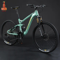 27.5 inch Soft Tail Mountain Bike Double Damping Cross Country Bikes 30/33 Speed Downhill DH Bicycle Hydraulic Disc Brake MTB