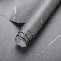 Matte Gray Stone Vinyl Marble Stickers Thick Self-Adhesive Kitchen Waterproof Cabinet Desktop Dining Table Rock Board Wallpaper