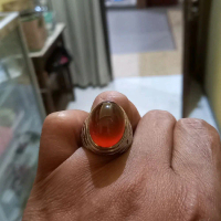 Akik cempaka orange orson warna solid mantab
