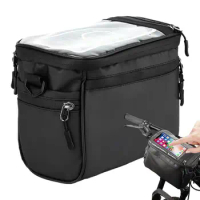 Bicycle Front Handlebar Bag Bike Frame Organizer Pouch Waterproof MTB Bike Phone Bag Large Capacity Bicycle Storage Shoulder Bag