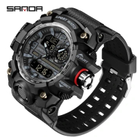 SANDA 2023 G Style New Men's Watches 50M Waterproof Shock Sports Military Quartz Watch For Male Digital Wristwatch Clock 3133