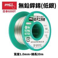 【Suey】日本Goot SF-B1010 無鉛錫線 低銀 寬度1.0mm 線長20m