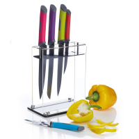 【KitchenCraft】Colourworks刀座+刀具5件